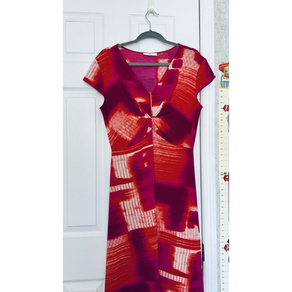 Natori Women’s Medium Knee Length Multicolored Dress Brushstroke Print